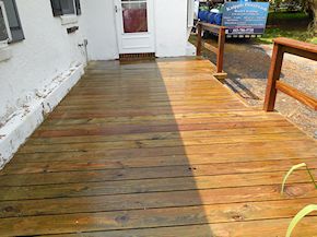 after cleaning the deck in Easton