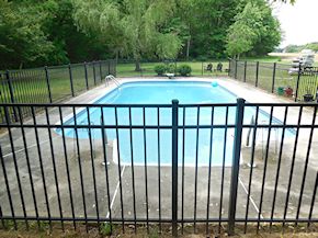 pool deck in need of cleaning